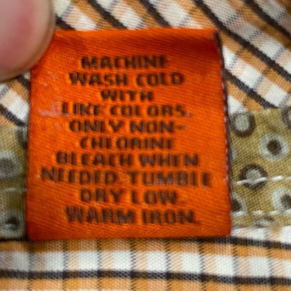 NYNE Orange and Brown Plaid Button Down Shirt Size XL - Picture 8 of 12